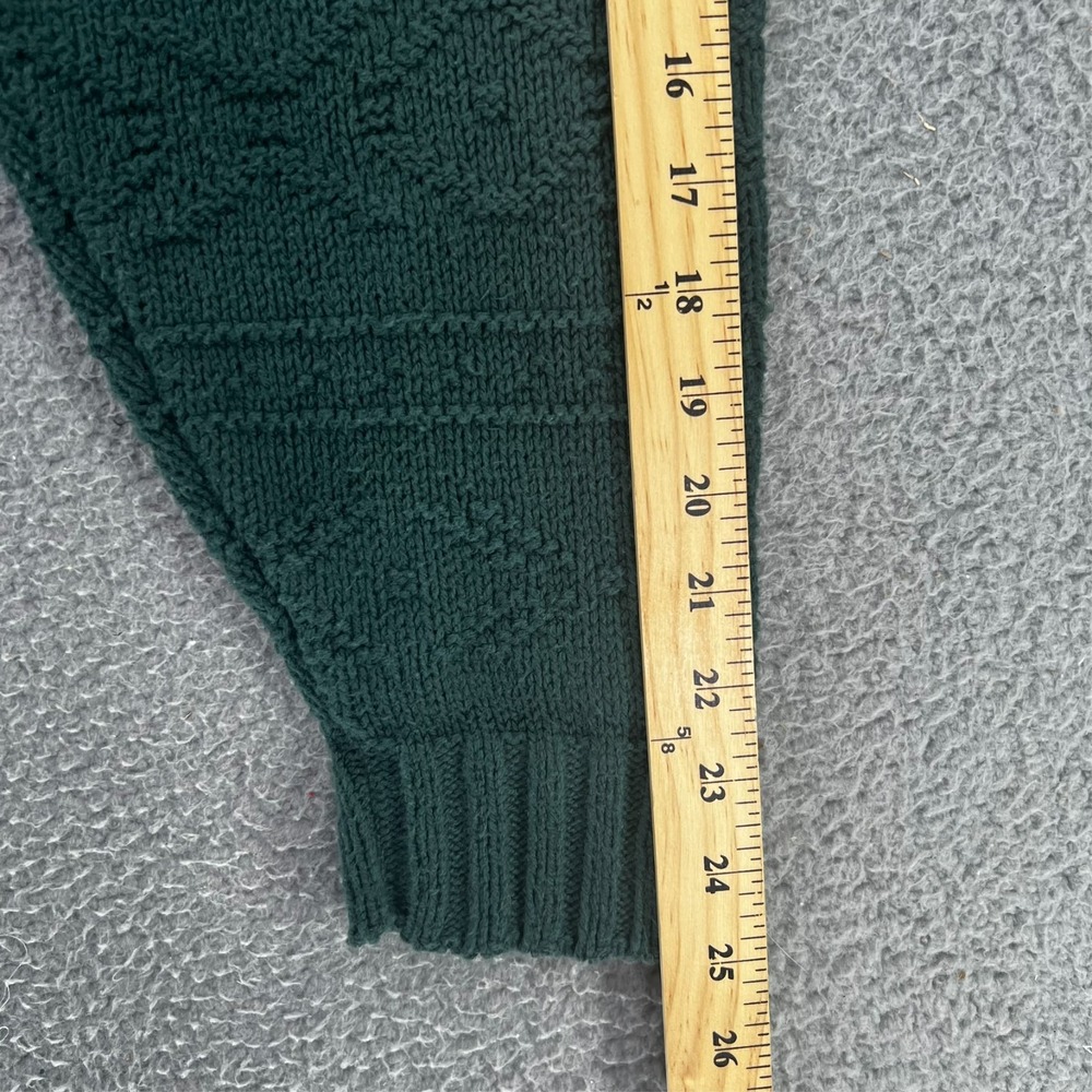 Vtg Britches Mens Sweater L Green Cable Knit USA Crewneck Heavyweight Granpacore - Picture 10 of 14